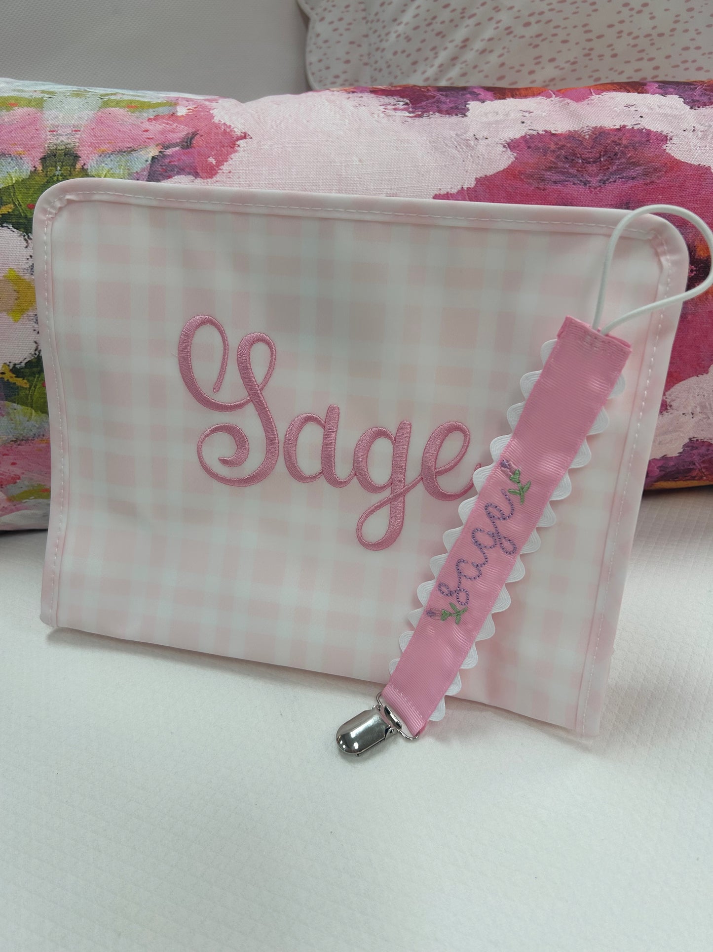 Embroidered Paci Clip