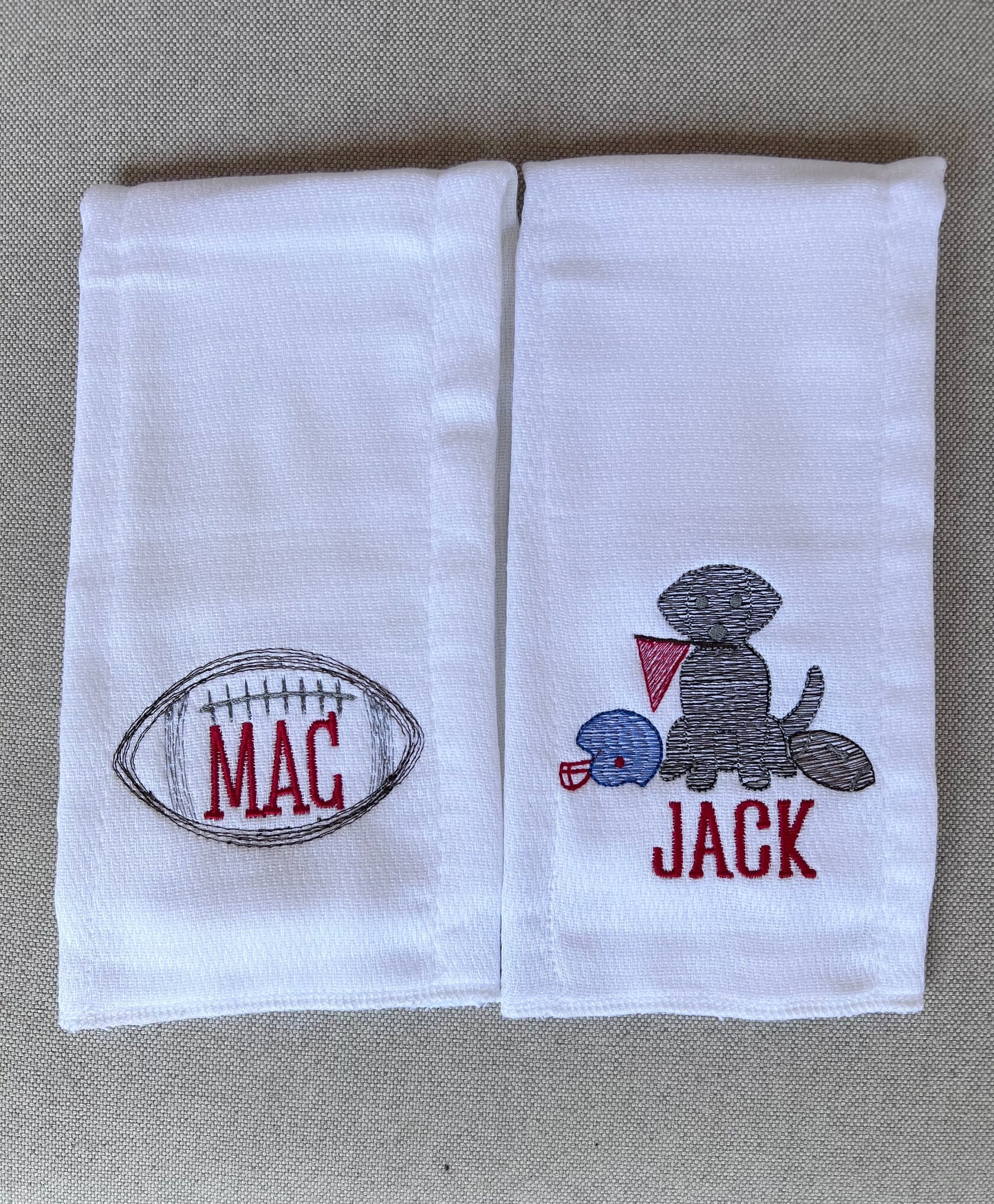 Football Burp Cloth Bundle