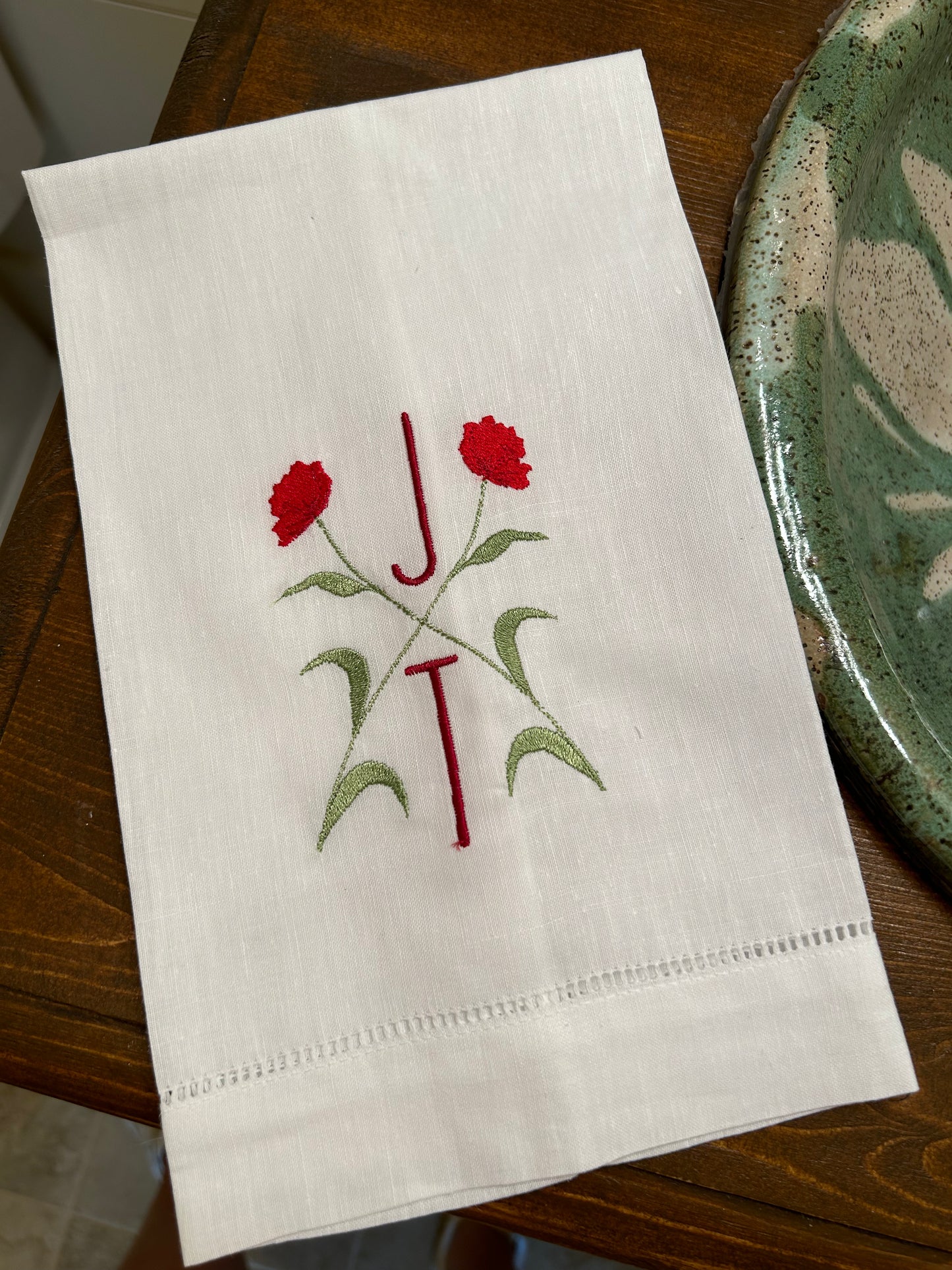 Roses are Red Linen Hand Towel