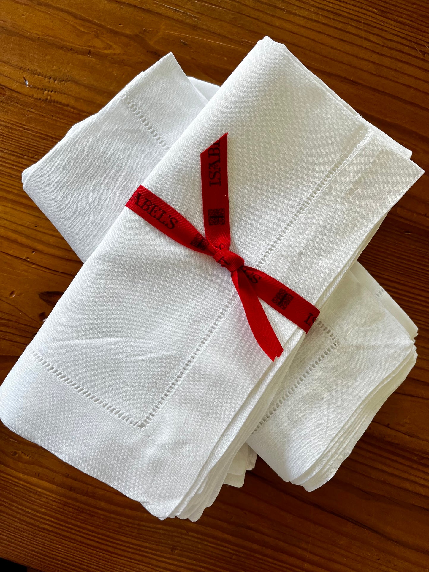 Linen Hemstitch Dinner Napkins Set of 4