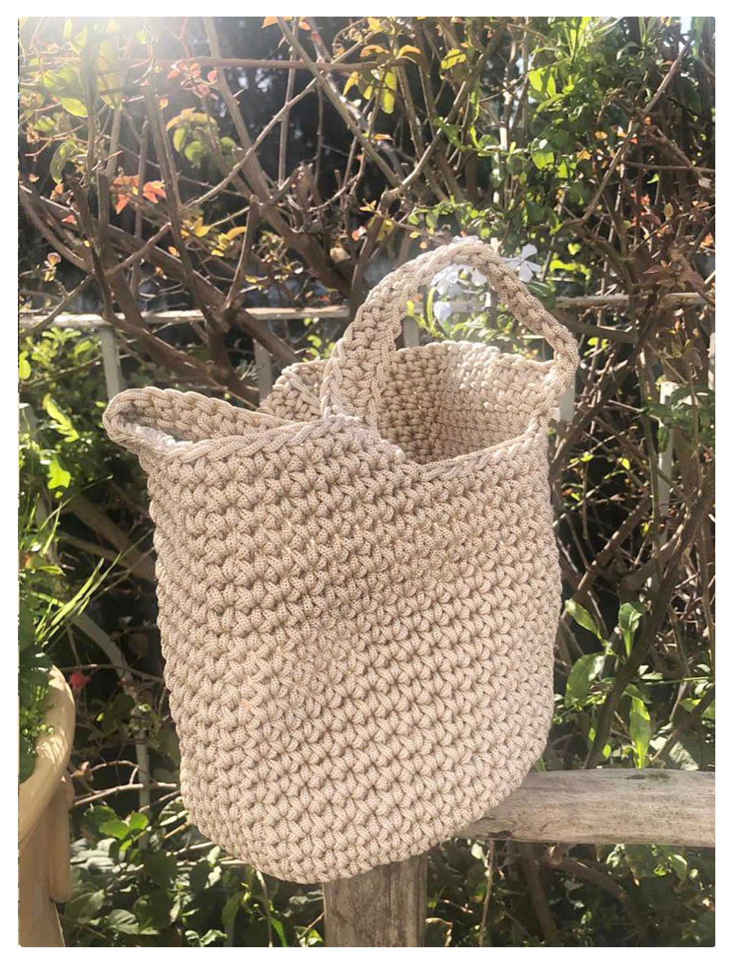 Small Crochet Cotton Bag