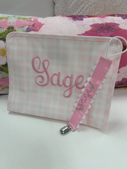 Embroidered Paci Clip