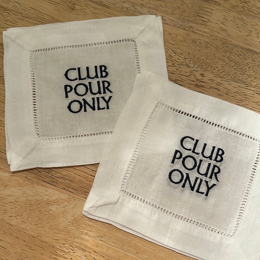 Club Pour Only Cocktail Coasters