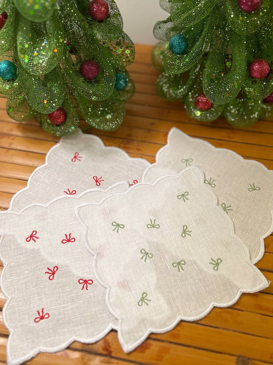 Christmas Bow Cocktail Napkins