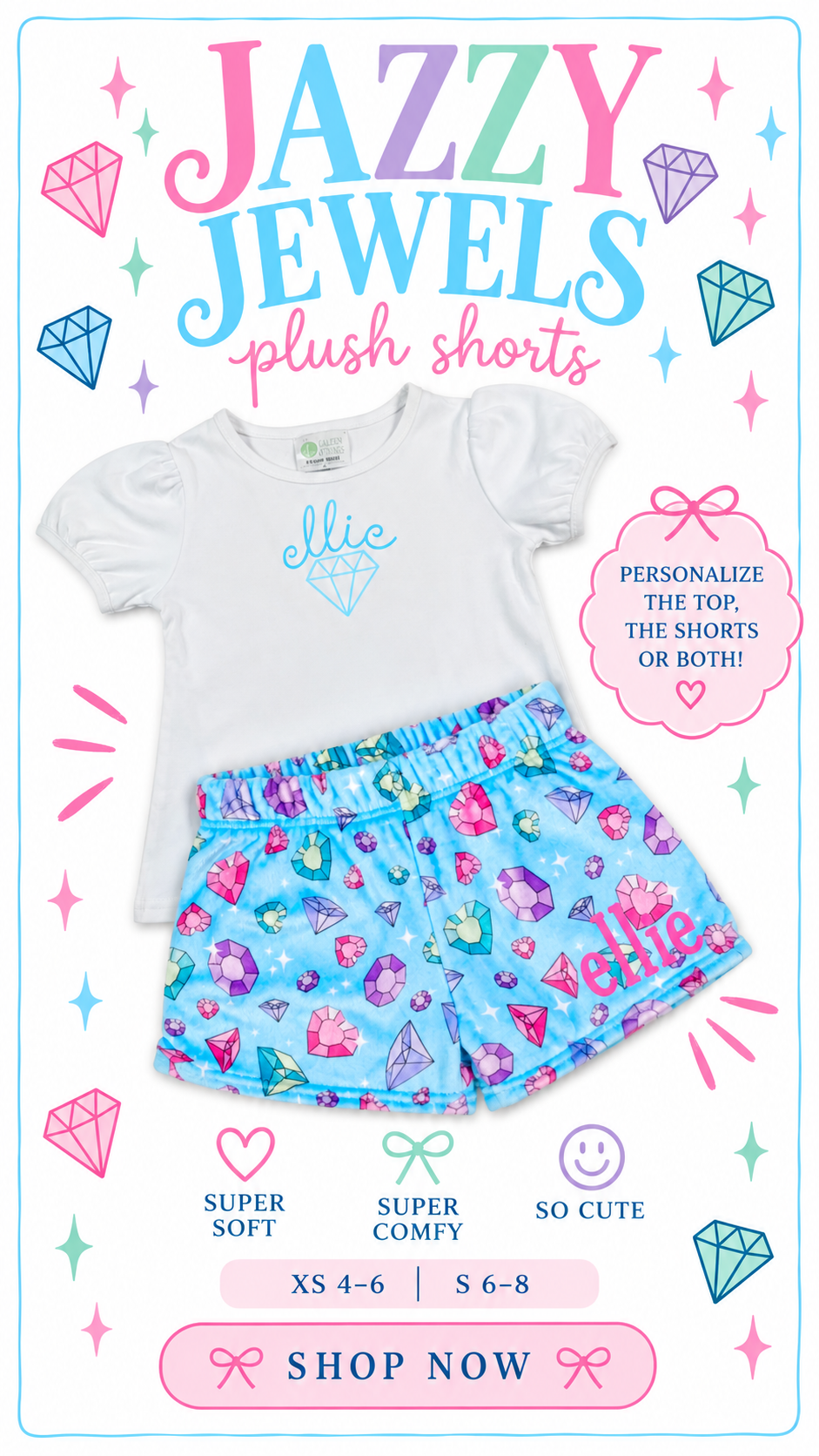 Jazzy Jewel Plush Shorts