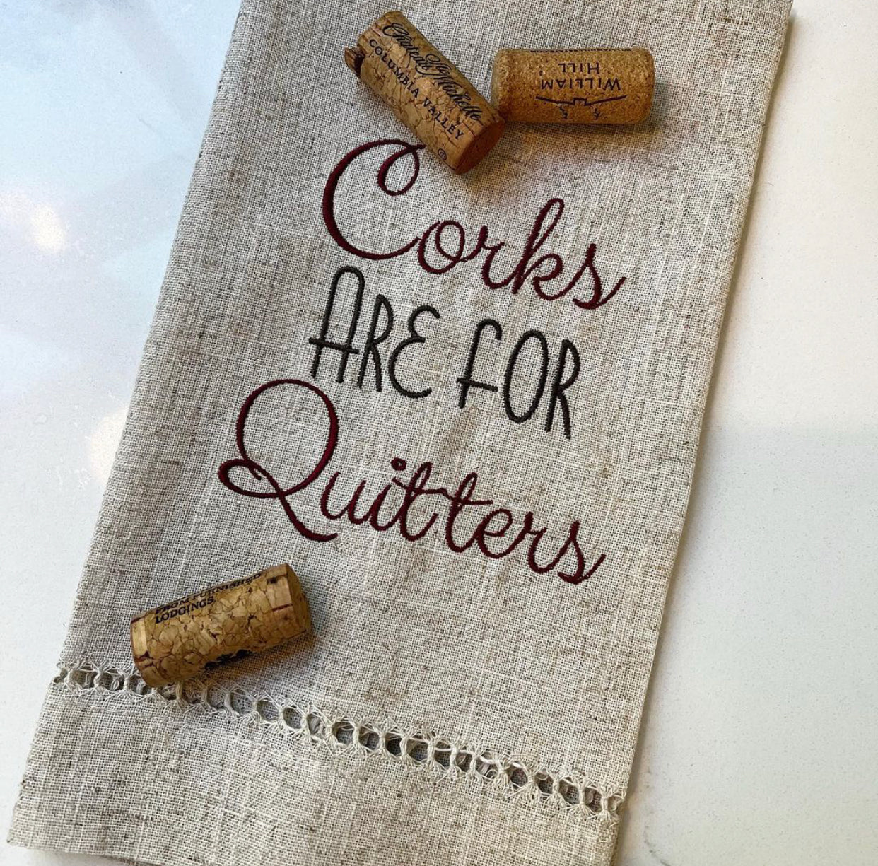 Corks are for Quitters Guest Towel